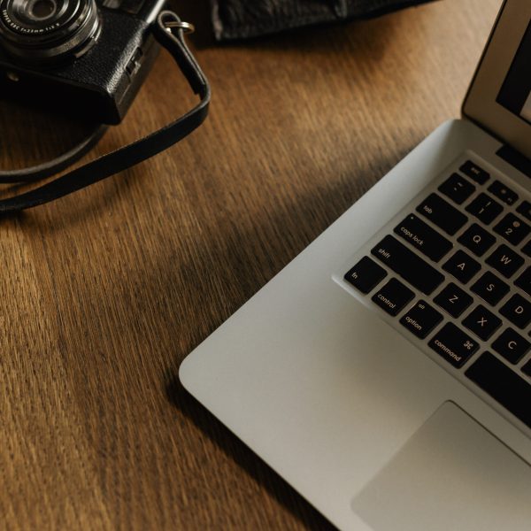 kaboompics remote work and home office with laptop phone and camera 38964